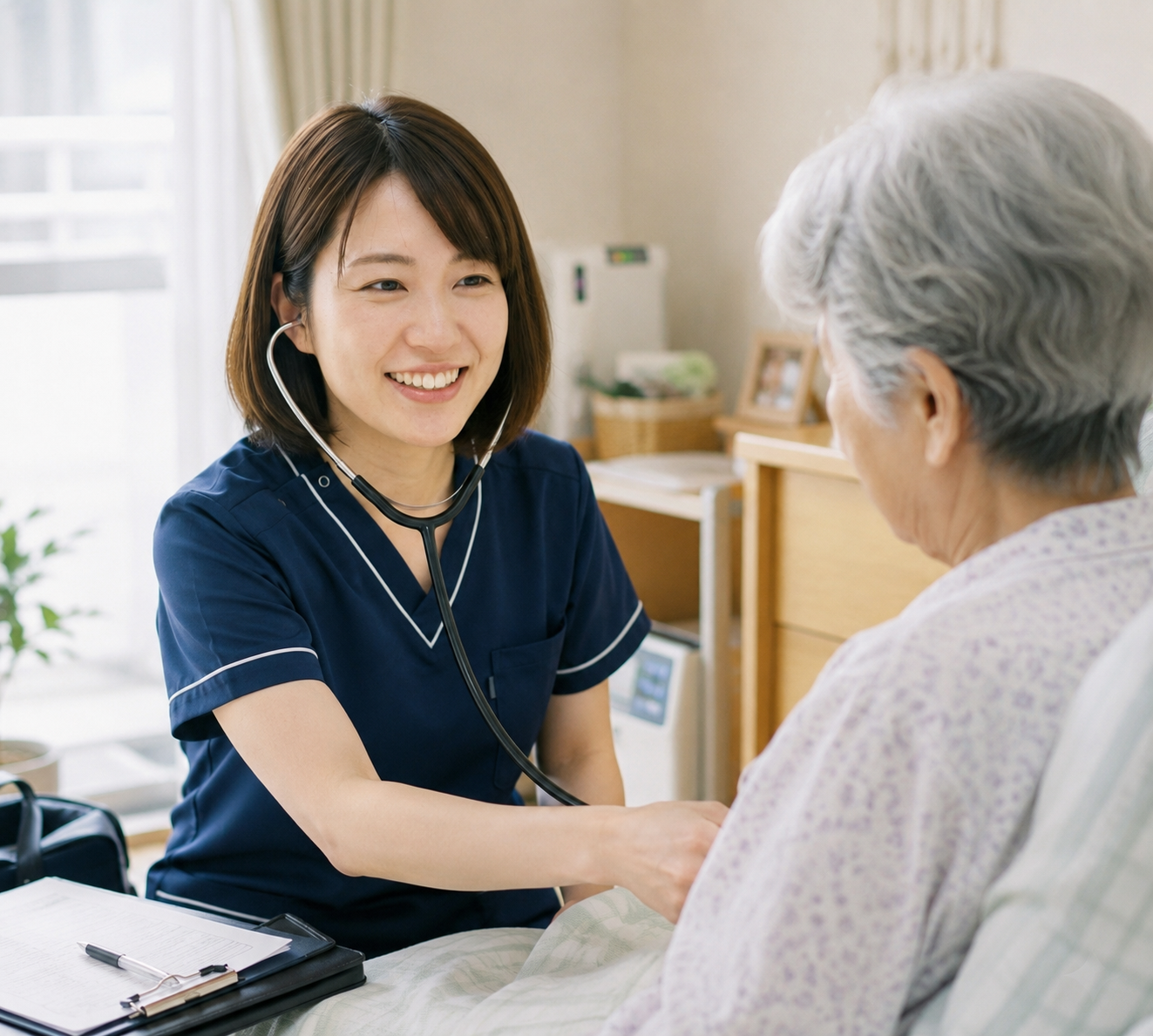 「時間に追われない看護」を、地元・橿原で。 心のゆとりがあるから、利用者様にまっすぐ向き合える。